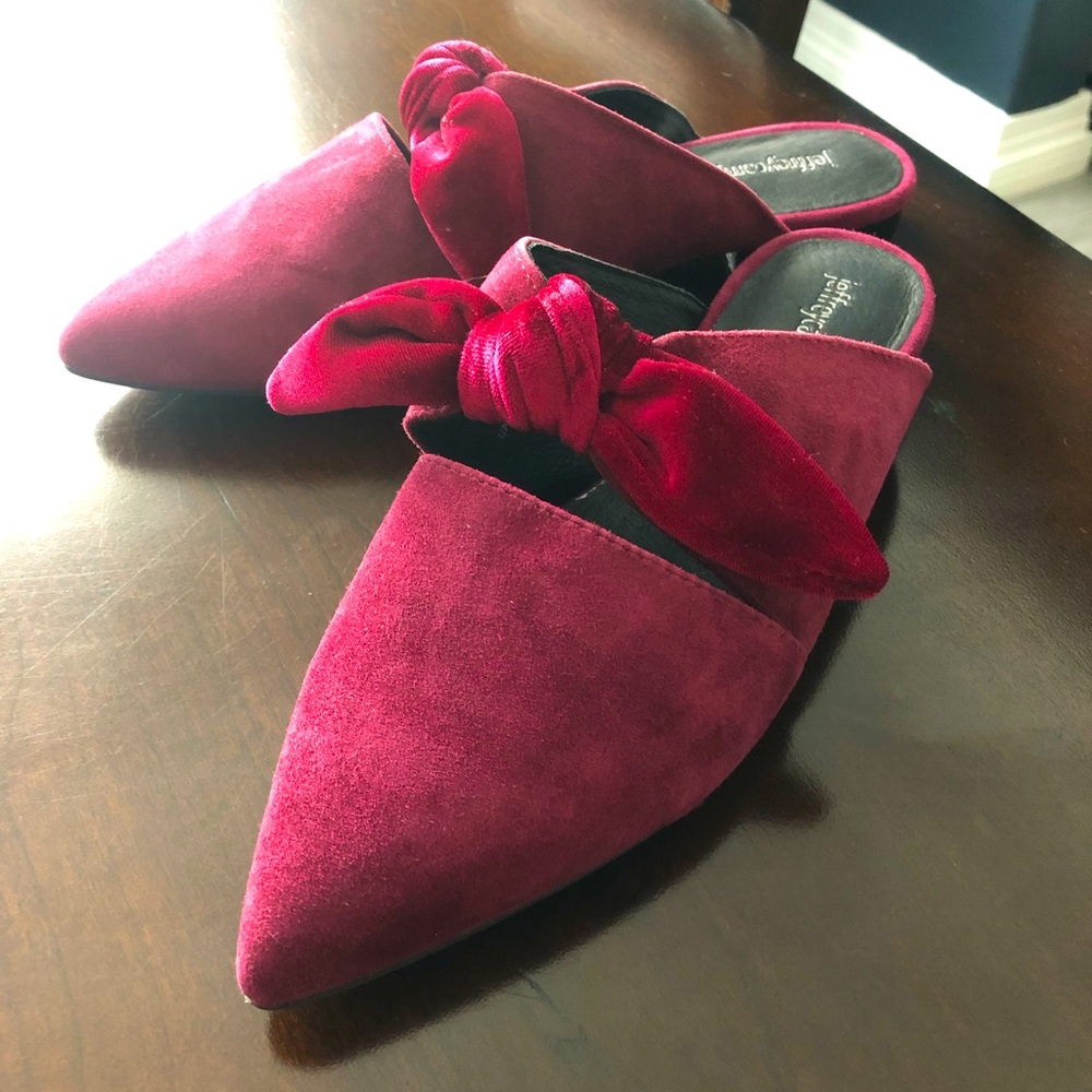 Jeffrey Campbell x Anthropologie Charlin Velvet Mule - Wine Red - size 8M